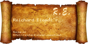 Reichard Elemér névjegykártya