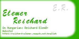 elemer reichard business card